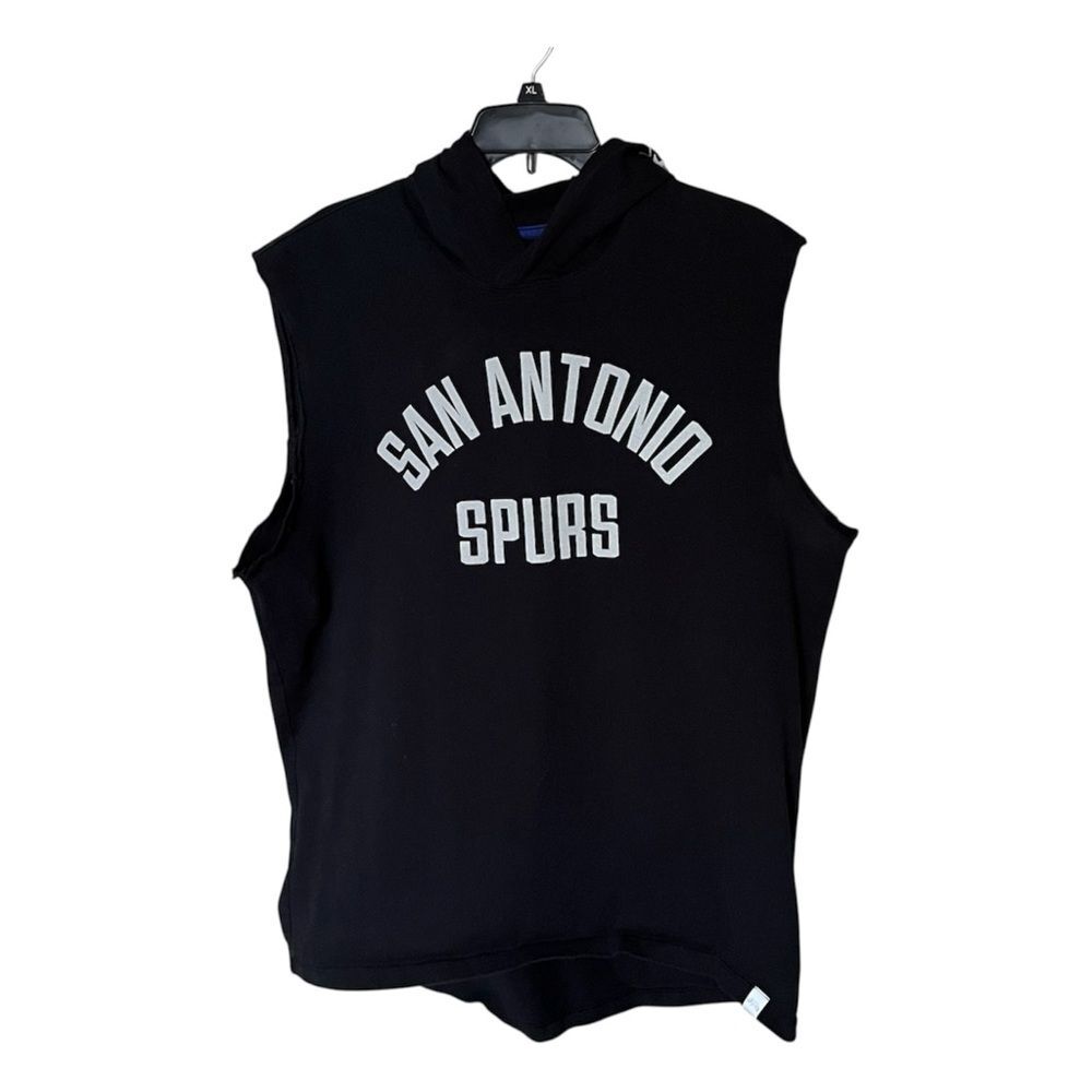 Nike The Nike Tee Black Cotton Sleeveless Hooded San Antonio Spurs Shirt Size XL